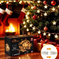 Twinkle Star 100 LED Star String Lights, 33FT Plug in Fairy String Lights Waterproof, Extendable for Indoor, Outdoor, Wedding Party, Christmas Tree, New Year, Ramadan, Garden Decoration, Warm White - Image 3