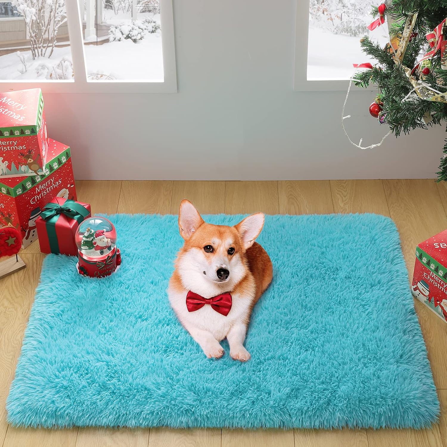 Merelax Modern Soft Fluffy Small Shaggy Rug for Bedroom Livingroom Dorm Kids Room Indoor Home Decorative, Non-Slip Plush Furry Fur Area Rugs Comfy Nursery Accent Floor Carpet 2x3 Feet, Teal - Image 7