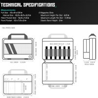 Savior Equipment Specialist Series Tactical Double Scoped Handgun Firearm Case Pistol Bag for Outdoor Hunting Shooting Range, Lockable Compartment, Additional Magazine Storage Slots - Image 7