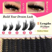 Volume Lash Clusters with Spiky Manga Lash Clusters 300D Eyelash Clusters 10-18MM Thick Wispy D Curl Cluster Eyelash Extensions 3D Fluffy Cluster Eyelash Extensions by FANXITON - Image 3