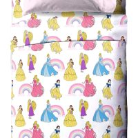 Jay Franco Disney Princess Rainbow 5 Piece Twin Bed Set - Includes Comforter & Sheet Set - Bedding Features Aurora, Belle, & Cinderella - Super Soft Fade Resistant Microfiber - Image 2