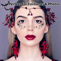 6PCS Halloween Spider Glitter Freckles Face Tattoo, Halloween Makeup Patches for Face Rave Costume Accessories (Spider Kiss) - Image 3