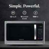 Farberware Countertop Microwave Oven 1.2 Cu. Ft. 1000 Watt with LED Lighting, Child Lock, Easy Clean Grey Interior, Stainless Steel - Image 2