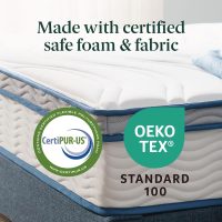 ZINUS 8 Inch Spring Sensation Hybrid Mattress [New Version], Queen, Fiberglass Free, Medium Firmness, Durable Support, Certified Safe Foams & Fabric, Mattress in A Box - Image 4