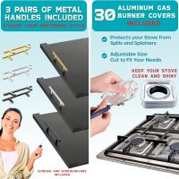 RVTHEUS® Noodle Board Stove Cover, 29.5x22", Stove Top Covers for Gas Burners and Electric Stoves, Includes 30 Stove Burner Covers, 3 Sets of Handles and 1 Glove, Stove Top Covers for Electric Stove - Image 6