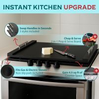 RVTHEUS® Noodle Board Stove Cover, 29.5x22", Stove Top Covers for Gas Burners and Electric Stoves, Includes 30 Stove Burner Covers, 3 Sets of Handles and 1 Glove, Stove Top Covers for Electric Stove - Image 2