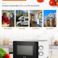 Commercial CHEF Small Microwave 0.7 Cu. Ft. Countertop Microwave with Mechanical Control, White Microwave with 6 Power Levels, Outstanding Portable Microwave with Convenient Pull Handle - Image 7