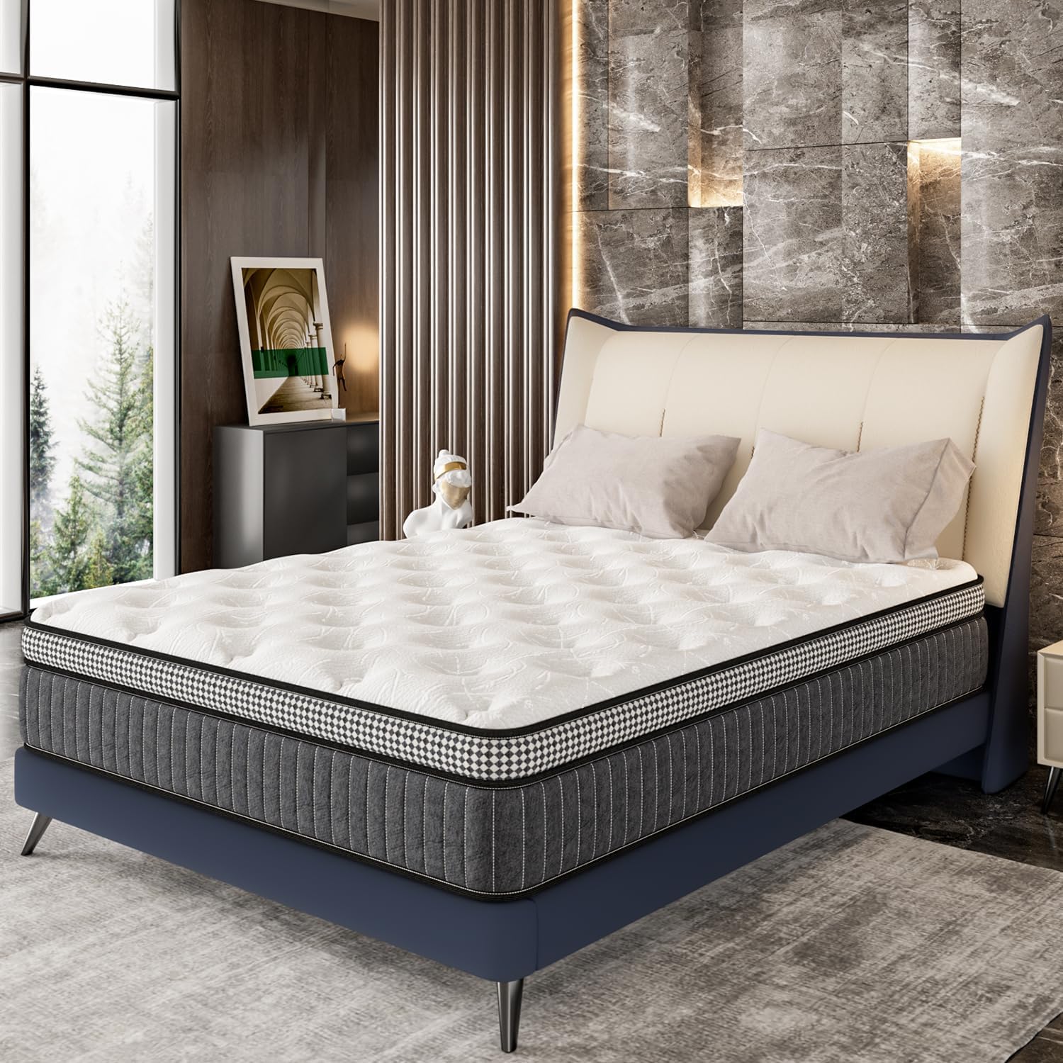 12 Inch Queen Mattress, Hybrid Queen Mattresses in a Box, Gel Memory Foam, Pocket Springs for Motion Isolation, Medium Firm Matress,60"x80"x12" - Image 8