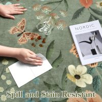 Lahome Floral Washable Rugs, 4X6 Rug for Bedroom Ultra-Thin Soft Dining Room Rug, Non-Slip Living Room Rugs Stain Resistant Boho Rug Lightweight Low-Pile Throw Rug for ‎Office (4x6ft,Green) - Image 7