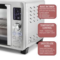 MegaChef 25 Liter Digital Electric French Door Multi-Function Counter Top Oven with Rotisserie Set & Toast, Bagel, Pizza, Bake, Roast, Broil, Cookies, Rotisserie, Dehydrate, Ferment, Warm Functions - Image 6