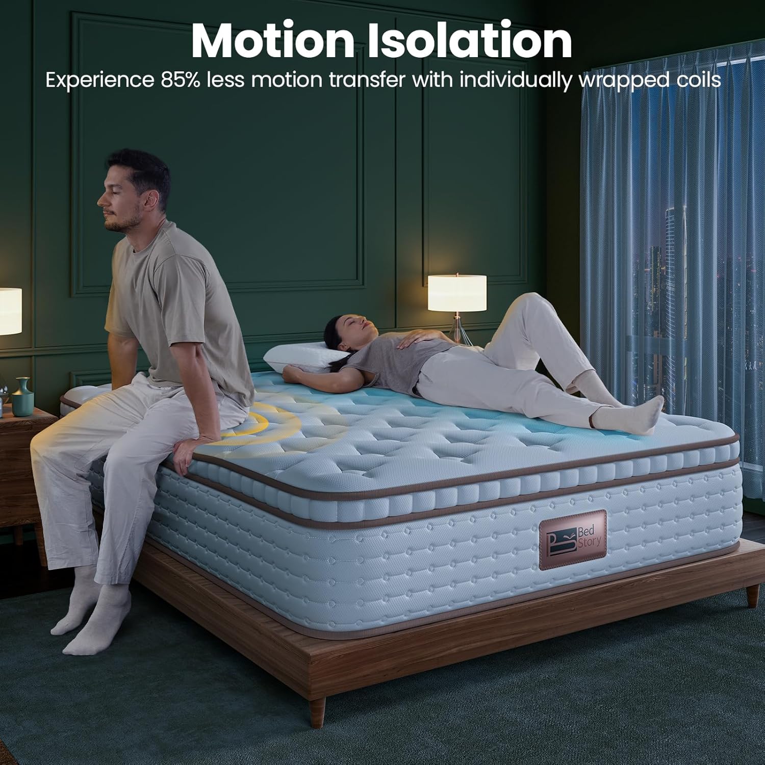 BedStory Full Size Firm Mattress - 14 Inch Hybrid Mattress Full with Extra Lumbar Support for Back Pain - Reinforced Edges, Fiberglass-Free, 365-Night Trial - Image 6