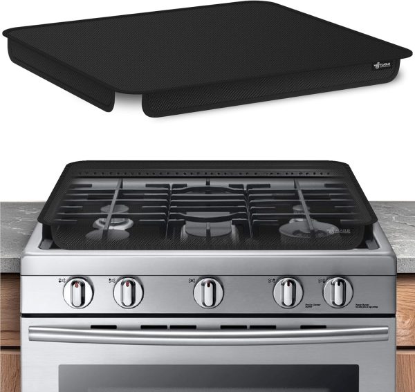 FLASLD Soft Gas Stove Burner Cover Fabric Mat, 29.5×21 Inches Foldable Easy Clean Gas Stove Protector, Anti Dust Stove Covers, Washable Stove Guard Top Protector