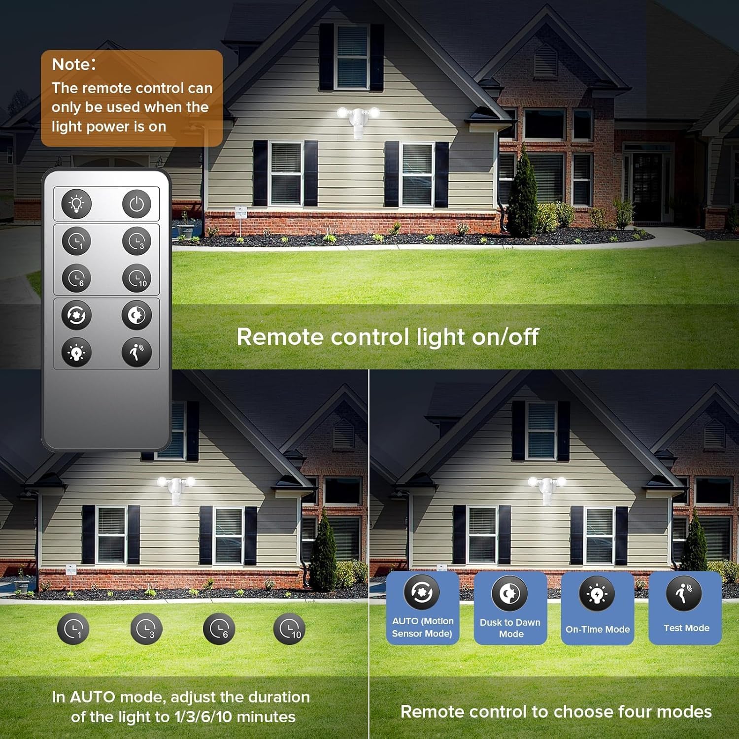 SANSI 25W Black Motion Sensor Outdoor Light 3000LM Flood Lights Outdoor+ONE Upgraded with Remote - Image 7