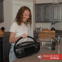 Aiwa Portable Boombox, Crystal Clear Sound with 3W x 2 Speakers and Bass Function, Featuring a 7" LCD Display, Bluetooth Connectivity, FM Radio, CD/DVD Player, Streaming on Roku and Amazon Firestick - Image 6