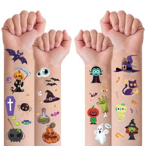 298 PCS Halloween Decorations Party Favors Temporary Tattoos for Kids，Halloween Assorted Trick or treat Halloween Fake Tattoo Stickers for Boys Girls Goody Bag Stuffers Prizes