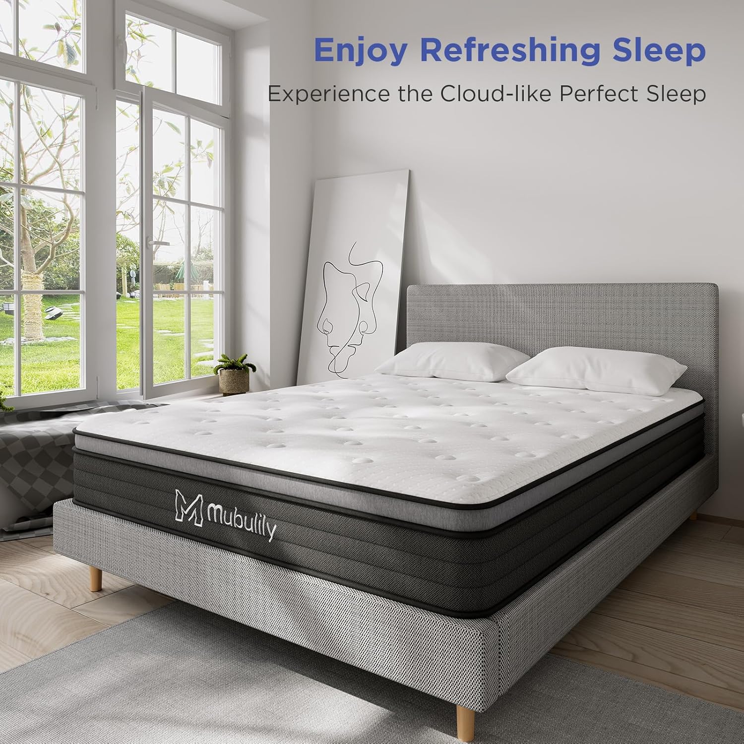 Full Mattress,12 Inch Hybrid Mattress in a Box with Gel Memory Foam,Individually Wrapped Pocket Coils Innerspring for a Cool & Peaceful Sleep,CertiPUR-US. - Image 7