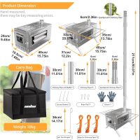 Hot Tent Stove, unho Wood Burning Stove, Portable Wood Stove with 6 Stainless Chimney Pipes for Outdoor Heating & Cooking, Ice Fishing, Hunting,Winter Warmth - Image 4