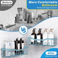EUDELE 5-Pack Rustproof Stainless Steel Shower Caddy – No Drill Adhesive Bathroom Organizer with Large Capacity, Spacious Shower Shelves for Inside Shower, Kitchen & Home Decor Storage-XL Size - Image 3