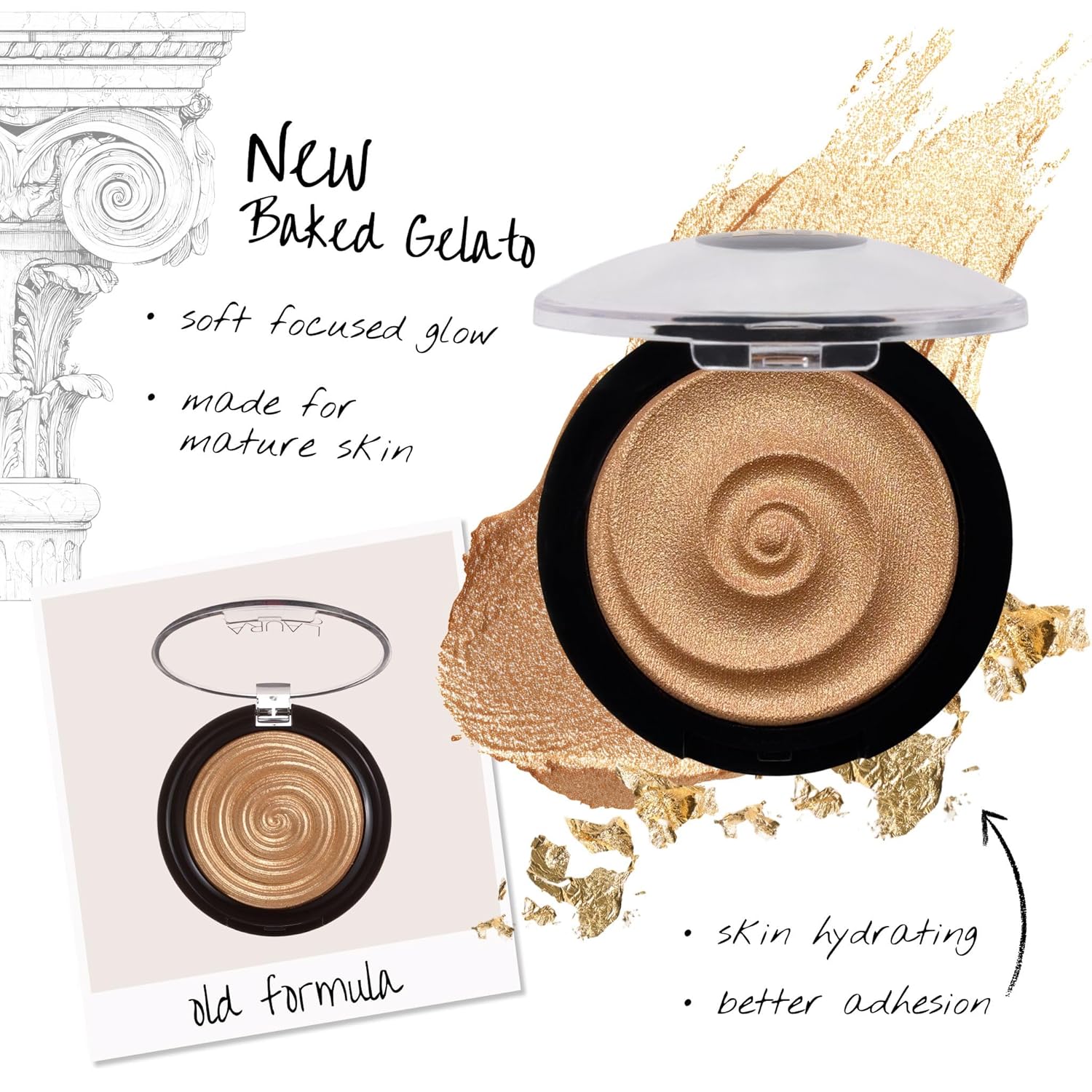 LAURA GELLER NEW YORK Baked Gelato Swirl Illuminator, Gilded Honey - Back from the Vault - Image 2