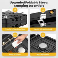 Camp Stove Propane, 2 Burner Folding Propane Camping Stove with Carrying Bag, Adjustable High Heat Burners & Piezo Push-Button Instant Ignition, Outdoor Tailgating, Backyard BBQ Camping Essentials - Image 5