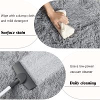 Runner Rug for Bedroom, 2x6 Soft Shag Fluffy Area Rugs for Girls Boy's Room, Plush Shaggy Carpet with Non-Slip Bottom for Living Room Dorm, Grey - Image 4