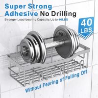 EUDELE 5-Pack Rustproof Stainless Steel Shower Caddy – No Drill Adhesive Bathroom Organizer with Large Capacity, Spacious Shower Shelves for Inside Shower, Kitchen & Home Decor Storage-XL Size - Image 4