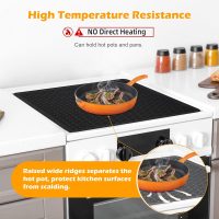 Electric Stove Top Covers, Heat Resistant No Crease Ceramic Glass, Induction, Cook Top, Flat RV Range Covers Protector, Oven, XL Dish Drying Mat for Kitchen Appliances - Black - Image 5