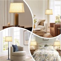 Rectangular Lampshade, Large Beige Lamp Shade, (7 x 12.5) '' x (9 x 15) '' x 9.8 '', Includes 1 Shade Bracket, 2 Adapters, Suitable for Table Lamps and Floor Lamps, Easy Assembly - Image 5
