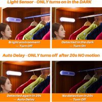 STAR-SPANGLED 3 Pack 7” Motion Sensor Lights Indoor Battery Operated, Stick on LED Light for Closet, Stairs, Under Cabinet, Warm White - Image 3