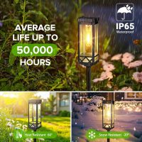 KOOPER Taller Solar Pathway Lights Outdoor, 8 Pack Upgraded Brighter Solar Garden Lights Solar Powered, Up To 15 Hours Outdoor Solar Lights for Yard Landscape Lighting Path Walkway Driveway Sidewalk - Image 3