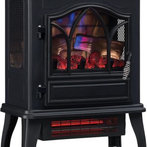 duraflame® 3D Infrared Quartz Electric Fireplace Stove Heater, Black