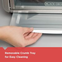 Black+Decker Countertop Convection Toaster Oven, 8 One-touch Cooking Functions, Stainless Steel - Image 5