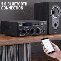 BT-398A Stereo Audio Amplifier, MAX 450W 2 Channel Wireless Bluetooth 5.0 Power Amplifier System,w/USB, SD, RCA, MIC, Optical, Coaxial in, Stereo Amplifiers System for Home Theater Speakers - Image 5