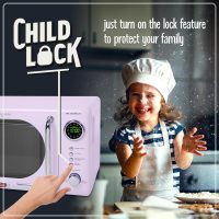 Nostalgia Retro Compact Countertop Microwave Oven 700-Watts with LED Digital Display-Child Lock-Easy Clean Interior-Lavender, 0.7 Cu. Ft - Image 4