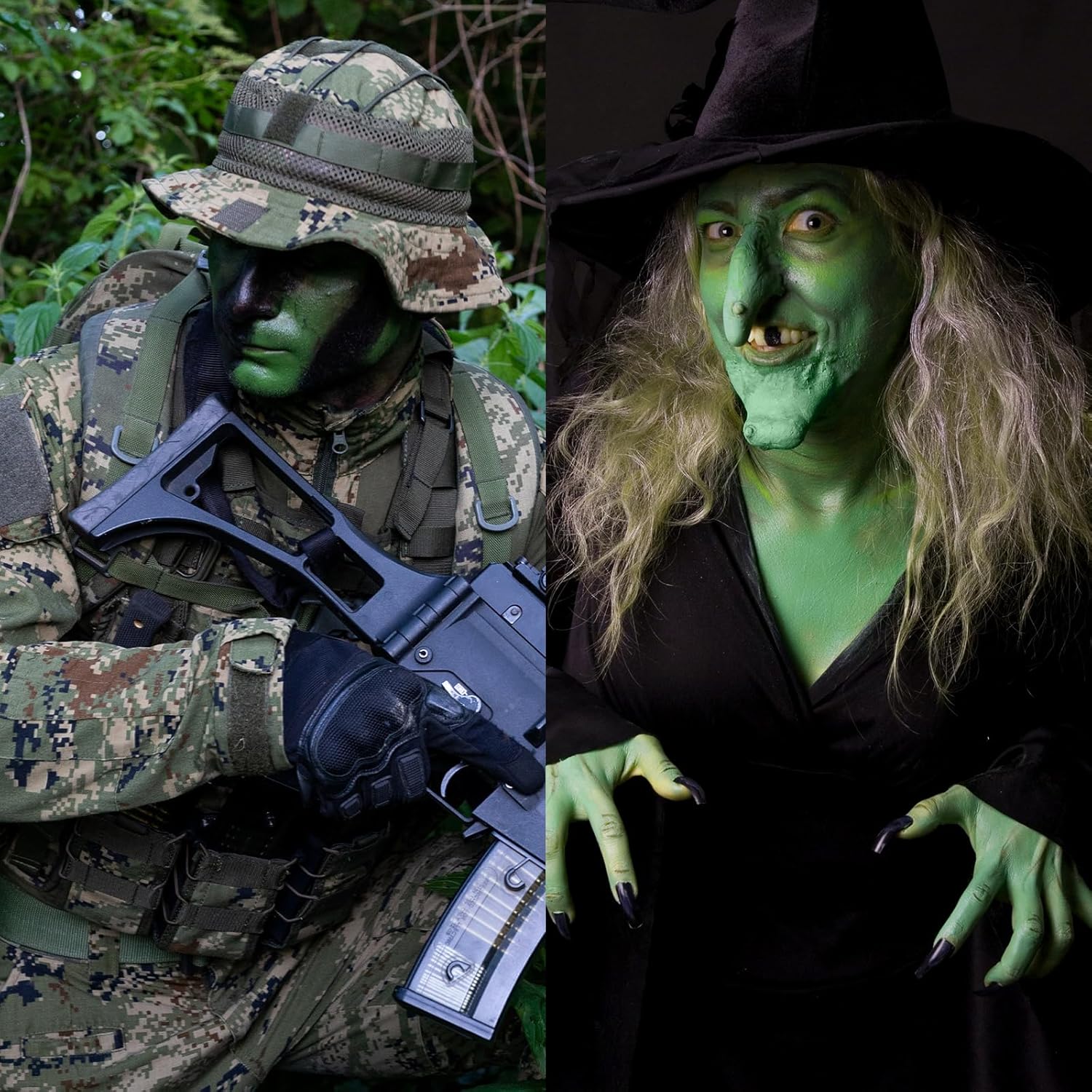 Green Face Body Paint Stick, Football Baseball Eye Black Stick, Waterproof Full-Coverage Green Face Makeup for Halloween Witch Alien Camo Frankenstein Cosplay Makeup - Image 4