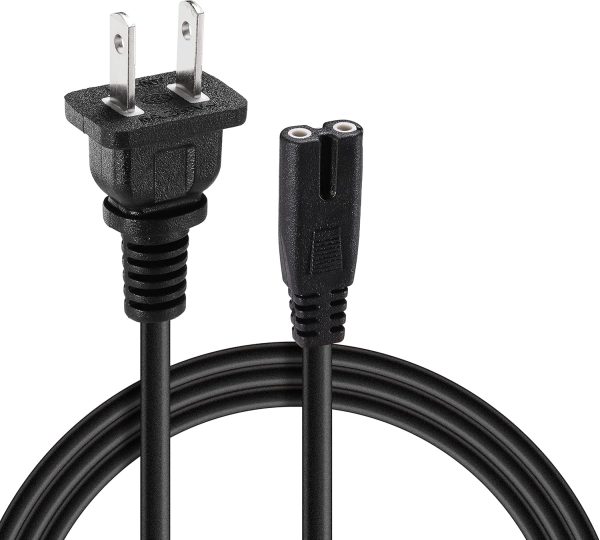 5FT 2 Prong Power Cord Cable Compatible for NVIDIA Shield Android TV 4K HDR Streaming Media Player, Ulike Air3 Laser Hair Removal Power Supply Cord