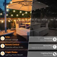 Brightever 120FT LED Outdoor String Lights with Remote, Patio Lights Outdoor Waterproof with 36+2 Shatterproof ST38 LED Bulbs, Dimmable Outside Hanging Light for Porch, Garden, Backyard, Cafe, 2700K - Image 2