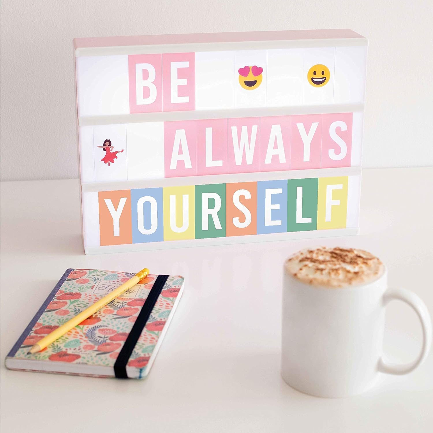 Pink Cinema Light Box with 400 Letters, Emojis, 2 Markers - BONNYCO | Led Light Box Home Office & Room Decor | Cinema Led Sign Letters Board Gifts for Women and Girls Christmas Birthdays | Pink Decor - Image 6