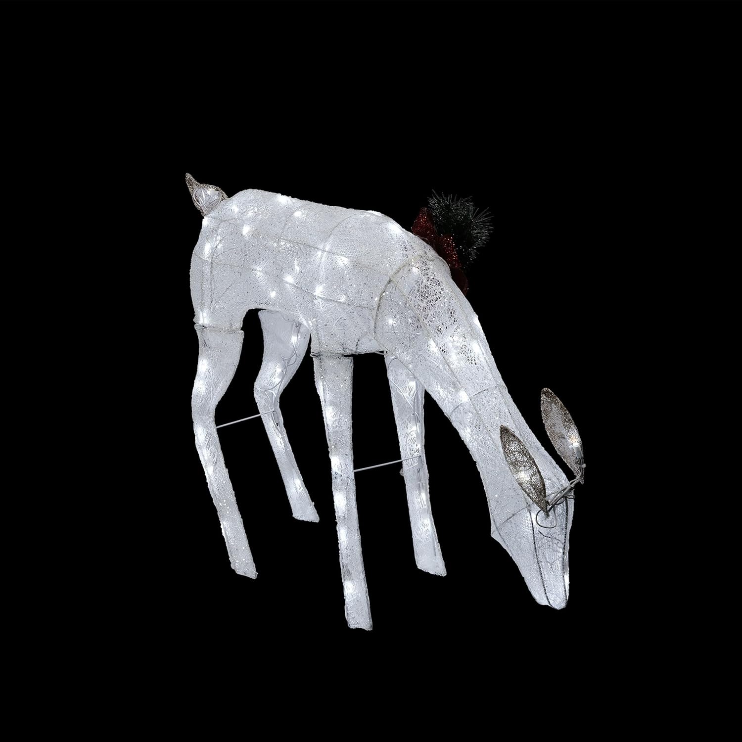 Alpine Corporation 28" H Mesh Grazing Holiday Reindeer Lawn Decoration with Cool White Lights, Christmas Decoration - Image 11