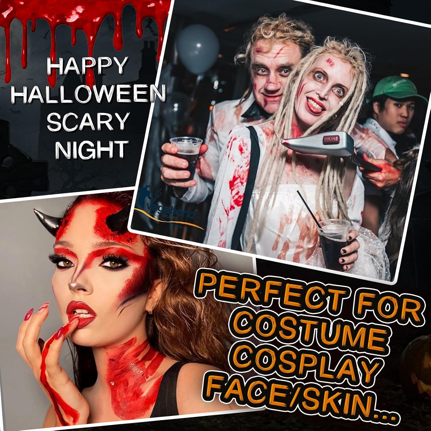 Halloween Fake Blood Spray, Washable Fake Blood Makeup, Halloween Realistic Fake Blood for Face Body Paint, Perfect for Vampire Makeup, Clown & Sfx & Cosplay & Zombie Make Up, 1 Pack - Image 4