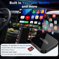 Wireless Carplay Adapter with Netflix YouTube, 2025 Car Play Video Box & Android Auto Dongle Plug & Play,Convert Wried to Wireless CarPlay for Cars from 2016 and iOS 10+ & TF Card (Black) - Image 6
