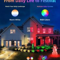 SUNVIE RGBW Halloween Spotlight Outdoor Color Changing Landscape Lighting 12W LED Spot Lights Outdoor with Remote Control 120V Waterproof Colored Spotlights for Outside House Garden Tree, 6 Pack - Image 7
