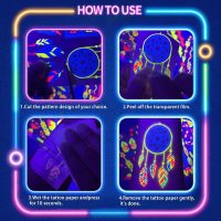Glow in the Dark Tattoos 172 PCS – Glow in the Dark Party Supplies, Neon Body Paint Be UV Blacklight Reactive Face Temporary Tattoos for Adults, Teens | Neon Accessories, Party Favors & Decorations - Image 6