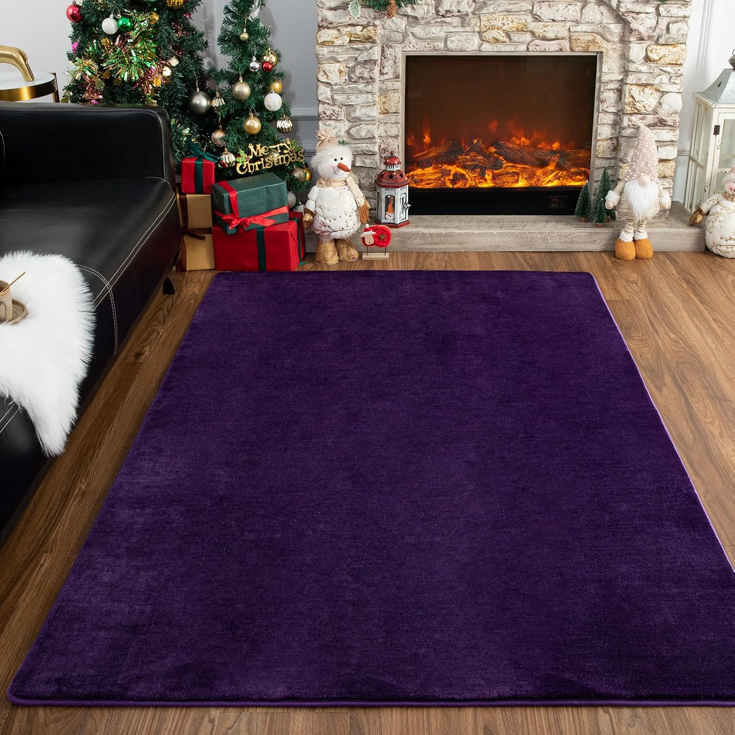Przemy Washable Area Rug for Bedroom Living Room, 4x6 Feet Dark Purple Memory Foam Rug, Super Soft Modern Indoor Carpet for Bedside Kids Room Girls Boys Dorm Nursery Decor Mat - Image 7