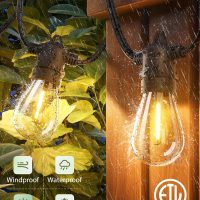 addlon 100FT LED Outdoor String Lights, Remote Dimmable Patio Lights with Timer & 3 Lighting Modes, 32 Shatterproof Edison Bulbs, Waterproof Connectable String Lights for Outside Backyard Porch Party - Image 5