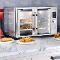 MegaChef 30 Quart Digital French Door Multi-Function Convection Toaster Oven with Rotisserie Set & Toast, Bagel, Pizza, Bake, Roast, Broil, Cookies, Dehydrate & More Presets - Image 7