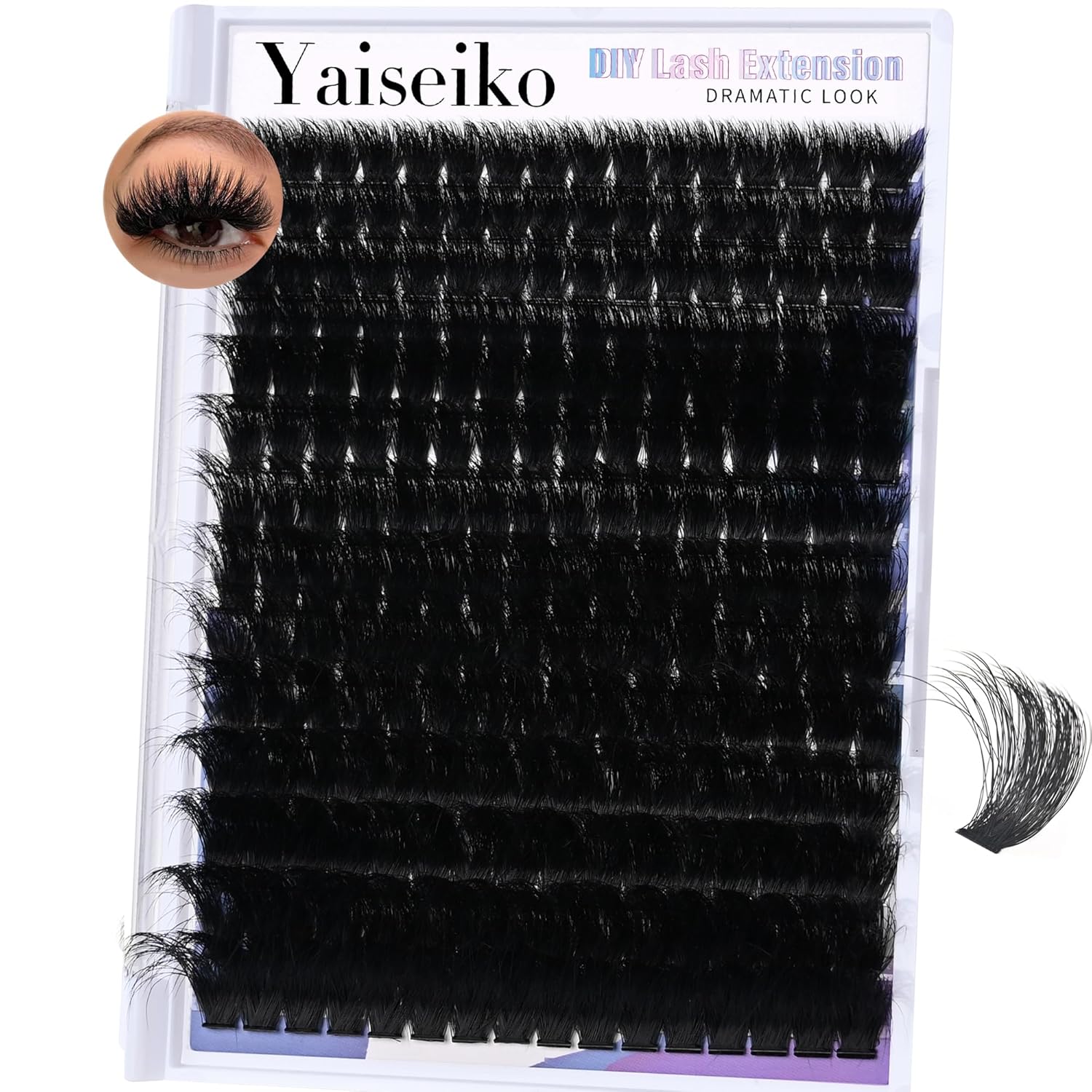 Lash Clusters 300D Thick Long 12-25mm Volume Cluster Eyelash Extensions 224Pcs Wispy Individual Lashes D Curl Waterproof Eyelash Clusters Soft False Eyelashes DIY at Home, by Yaiseiko