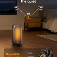 Dreo Quiet Space Heater, 1500W Portable Heaters for Indoor Use with Remote, 70° Oscillation, Fast and Safety Electric PTC Ceramic for Desk Office Bedroom, 12H Timer - Image 6