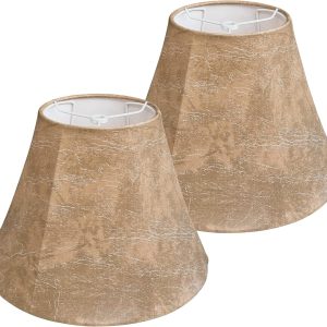 Lamp Shades Set of 2,TOOTOO STAR Imitation Sheepskin Lampshade 6" Top x 12" Bottom x 8.5" High,Floor lamp and table lamp shade spider Fitter