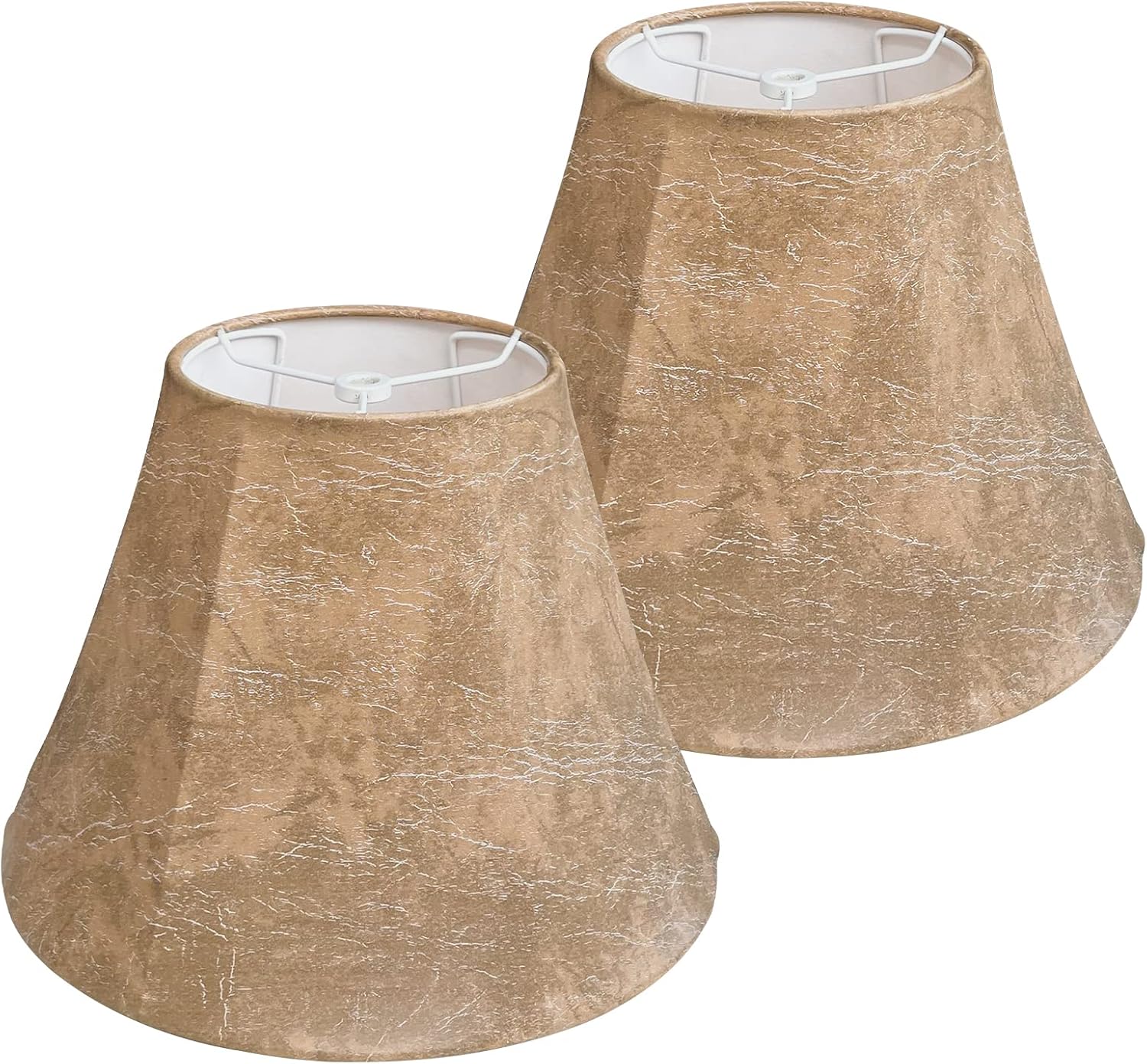 Lamp Shades Set of 2,TOOTOO STAR Imitation Sheepskin Lampshade 6" Top x 12" Bottom x 8.5" High,Floor lamp and table lamp shade spider Fitter
